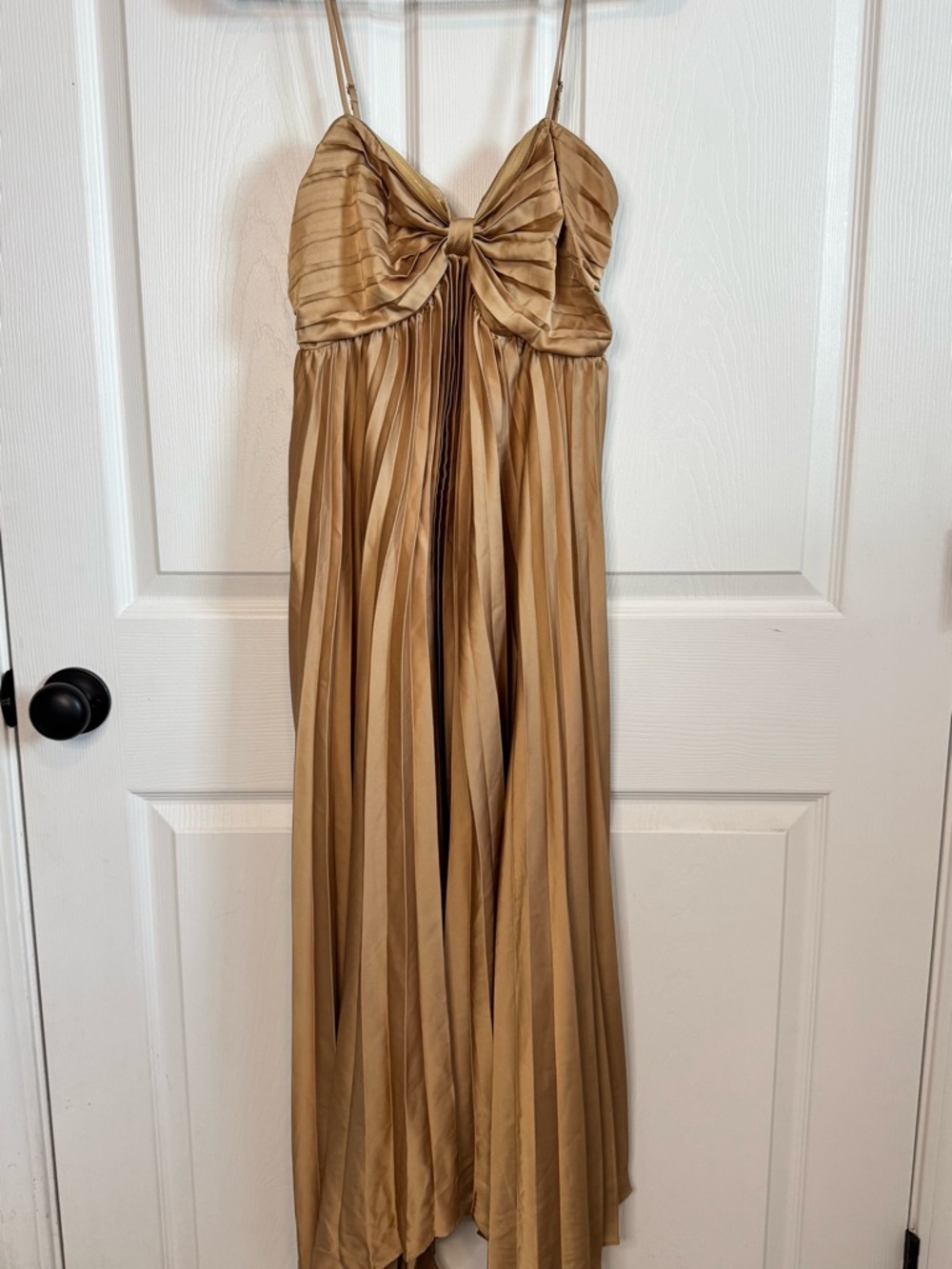 Petal & Pup Gold Satin Bow-Front Dress - Picture 2 of 4